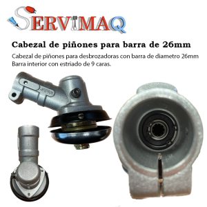 Cabezal de piñones desbrozadora 26mm
